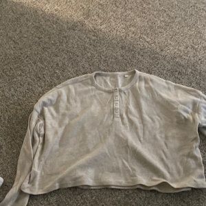 LA hearts waffle long sleeve crop top